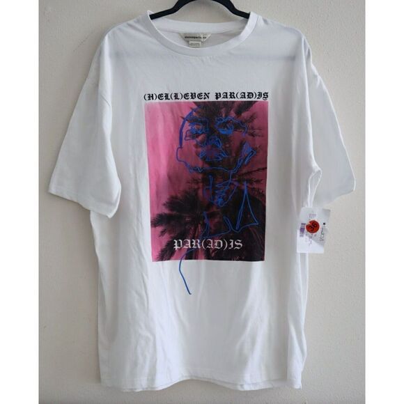 Eleven Paris 21F1TS38 Mens Sz XL White Helleven Paradis Logo Graphic T-Shirt $60 - Picture 2 of 5